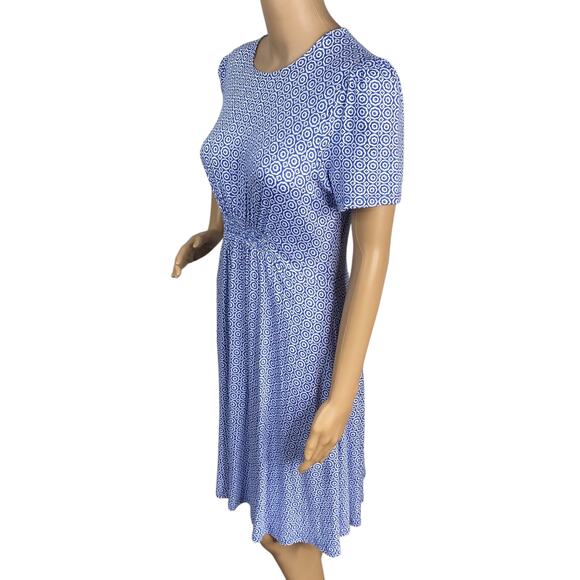 Boden NEW Bluebell Geo Blooms Short Sleeve Smocked A-line Shirt Dress SZ 4R - Picture 8 of 11